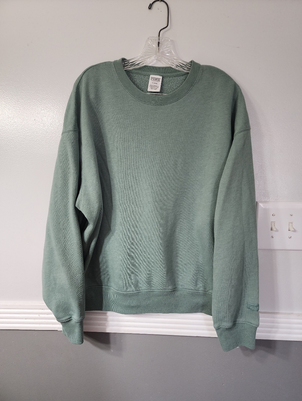 Oversized Crewneck Sweatshirt - Muted Green